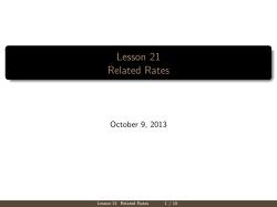 Lesson 21 Related Rates