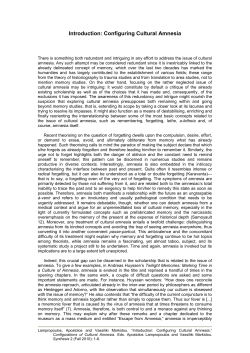 Configuring Cultural Amnesia