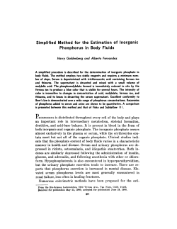 Simplified Method for the Estimation of Inorganic Phosphorus in