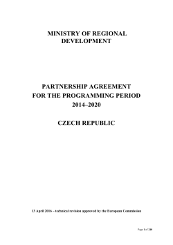 ministry of regional development partnership agreement for the