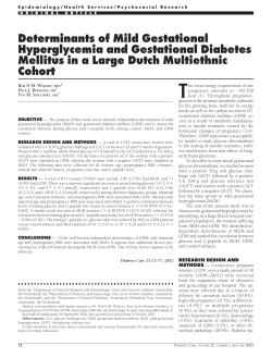 Determinants of Mild Gestational Hyperglycemia