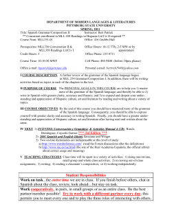 MLL 351-01 Spanish Grammar/Comp II, Patrick