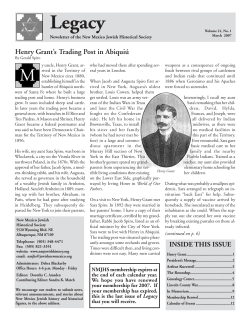 March 07 - New Mexico Jewish Historical Society