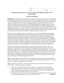 Comparing the Characters of Aunt Alexandra, Miss Maudie, and Mrs