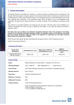 1 7.50% Barrier Reverse Convertible on Iberdrola 1. Product