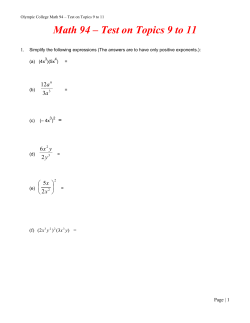 Math 94 Chapter 1 Test