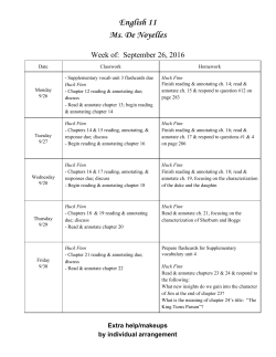 English 11 Ms. De Noyelles