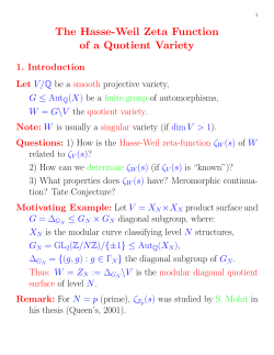 The Hasse-Weil Zeta Function of a Quotient Variety