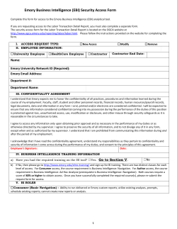 Emory Business Intelligence Security Access Form