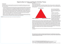 Opportunities for Crime and Routine Activities
