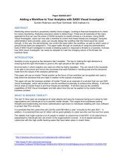 Adding a Workflow to Your Analytics with SAS