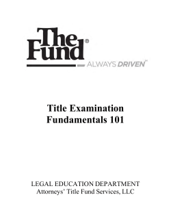 Principles of Florida Title Examination