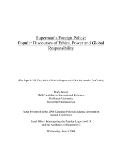 Superman`s Foreign Policy - Canadian Political Science Association