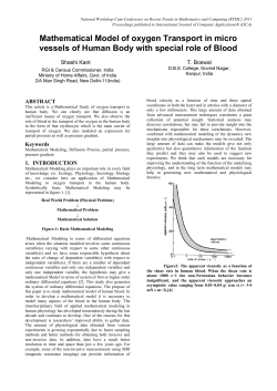 Mathematical Model of oxygen Transport in micro vessels of Human