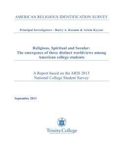 ARIS 2013 National College Student Survey