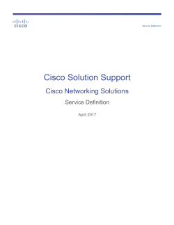 Cisco Solution Support Networking Solutions Service Definition