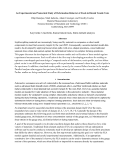Cruciform, biaxial tensile tests, finite element analysis