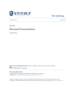 Binomial Nomenclature - Digital Commons @ Winthrop
