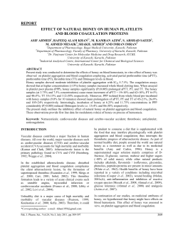 report effect of natural honey on human platelets and blood