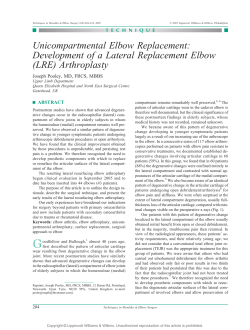 Unicompartmental Elbow Replacement: Development of a Lateral