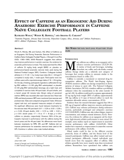 effect of caffeine as an ergogenic aid during anaerobic exercise