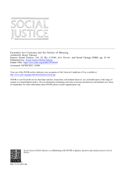 Formalist Art Criticism and the Politics of Meaning Author(s): Deniz