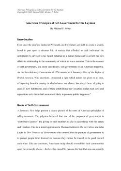 American Principles of Self-Government for the Layman