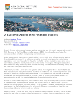 A Systemic Approach to Financial Stability