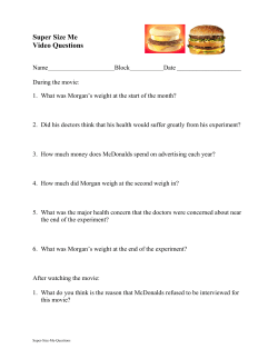 Super Size Me Video Questions