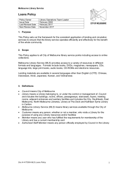 Policy Name - City of Melbourne