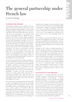 The general partnership under French law - SAS