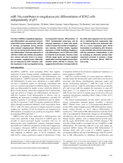 miR-34a contributes to megakaryocytic differentiation of K562 cells