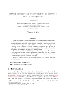 Between plurality and proportionality: an analysis
