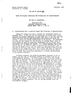 Three Principles Underlying The Formulation 6f Questionnaires By