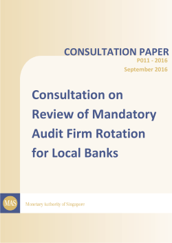 Consultation on Review of Mandatory Audit Firm Rotation for Local