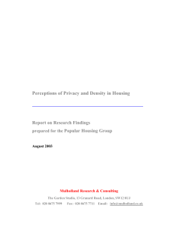 Perceptions of Privacy and Density in Housing