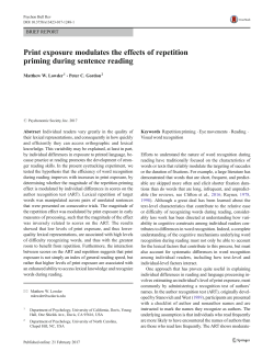Print exposure modulates the effects of repetition - UNC