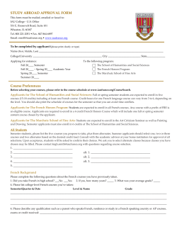 STUDY ABROAD APPROVAL FORM Course