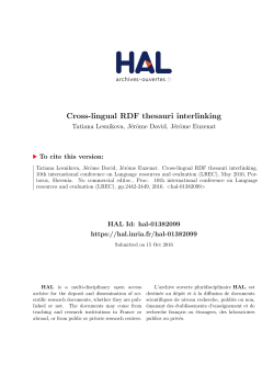 Cross-lingual RDF thesauri interlinking - HAL