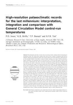 High-resolution palaeoclimatic records for the last millennium