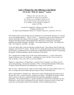 Luke`s Winged Ox: Our Offering is Sacrificial