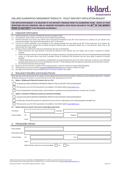 HOLLARD GUARANTEED ENDOWMENT PRODUCTS