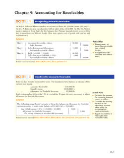 Chapter 9: Accounting for Receivables