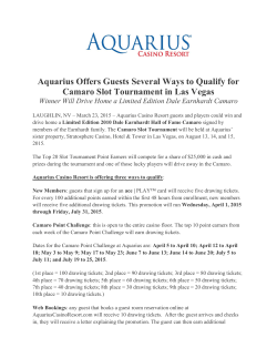 Aquarius Offers Guests Several Ways to Qualify for Camaro Slot