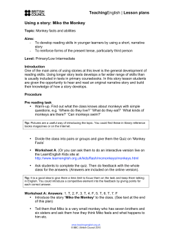 TeachingEnglish | Lesson plans Using a story: Miko the Monkey