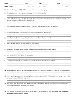 Reading Comprehension Worksheet WK 30