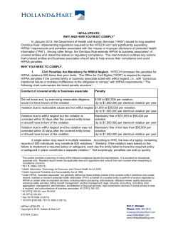 HIPAA UPDATE - Idaho Health Care Association