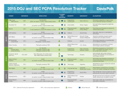 2015 DOJ and SEC FCPA Resolution Tracker