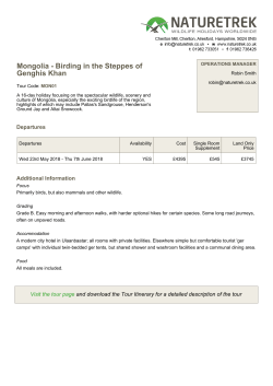 Mongolia - Birding in the Steppes of Genghis Khan