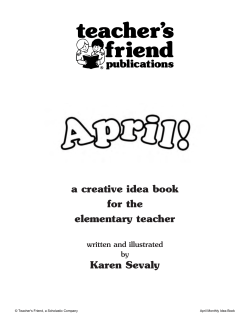 Activities for April - A Habitat for Learning